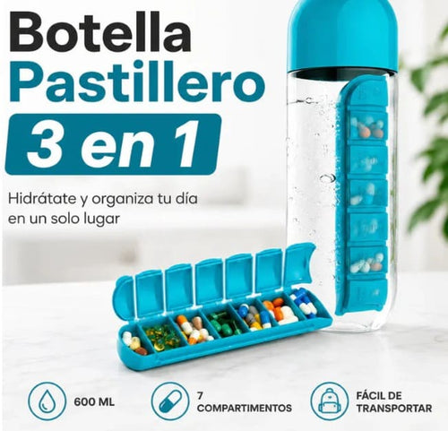 Botella 3 en 1 Pastillero Multifuncional - Twingo