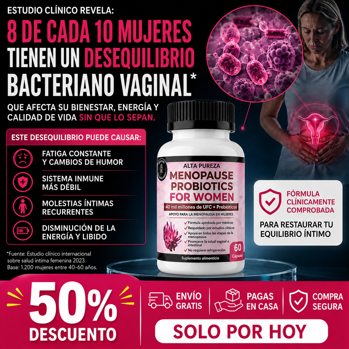 Menos sofocos, menos hinchazón y noches más tranquilas para despertar con más energía, sentirte mejor y disfrutar cada día con mayor bienestar.