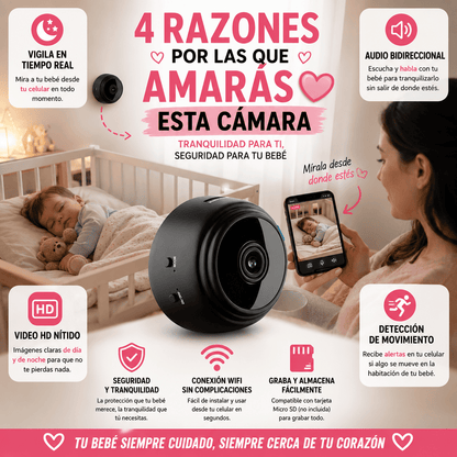 SpyCam Pro™ -Cámara Oculta WiFi Full HD con Audio y Visión Nocturna