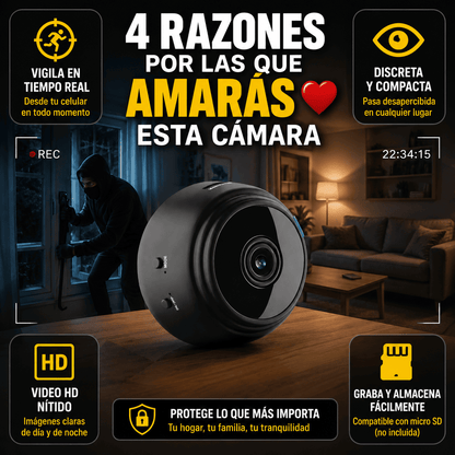 SpyCam Pro™ -Cámara Oculta WiFi Full HD con Audio y Visión Nocturna