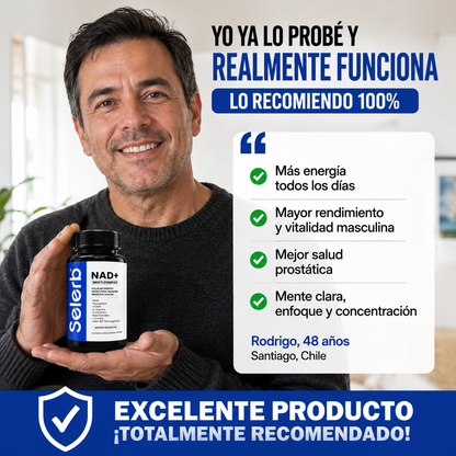 Recupera tu energía, rendimiento y vitalidad cada día - Selerb Mens NAD+