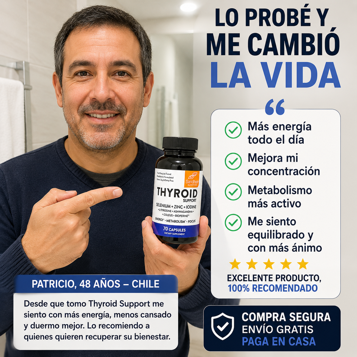 Soporte Tiroideo para Energía y equilibrio metabolico - Thyroid 70 caps