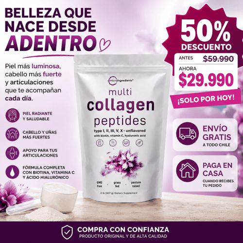 MultiCollagen™ - Tu Juventud diaria - Con Biotina y Acido Hialuronico