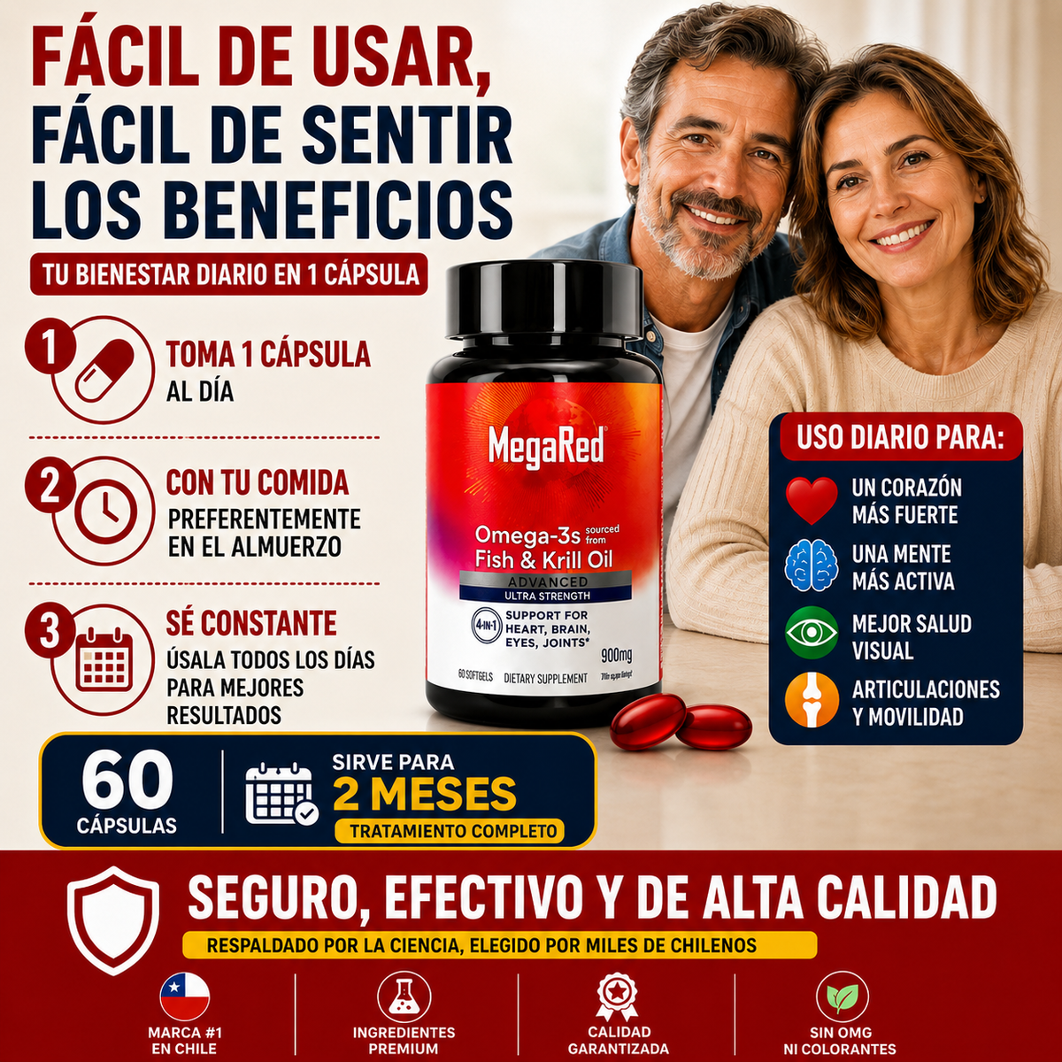 MegaRed  - Corazón, cerebro, visión y movilidad en una sola fórmula