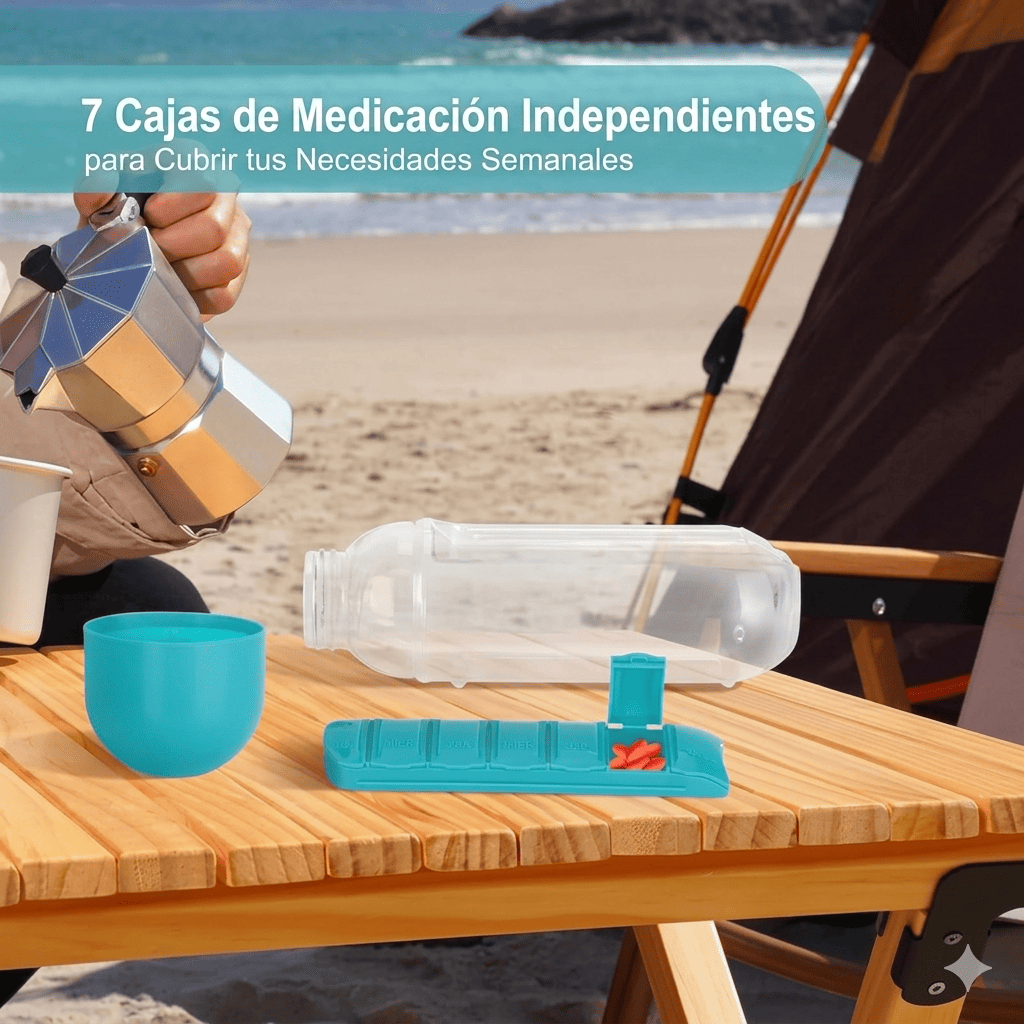 Botella 3 en 1 Pastillero Multifuncional - Twingo