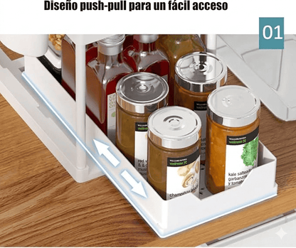Organizador retráctil - Doble nivel