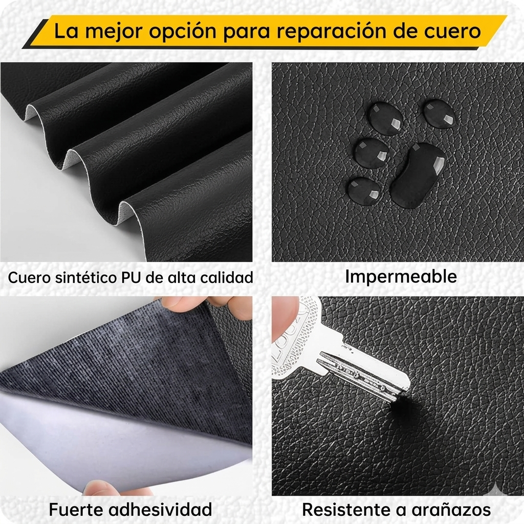 Adhesivo Reparador de Cuero  - Negro 50x150cm