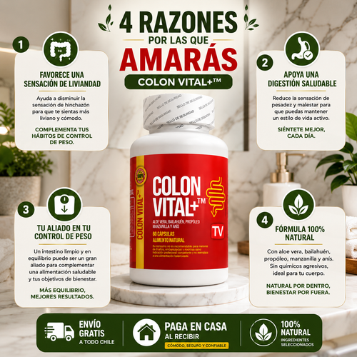 Colon Vital+™ - Bienestar digestivo natural para sentirte más liviano y equilibrado cada día