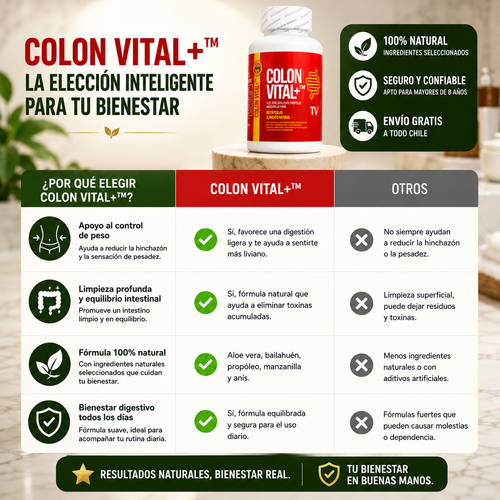 Colon Vital+™ - Bienestar digestivo natural para sentirte más liviano y equilibrado cada día