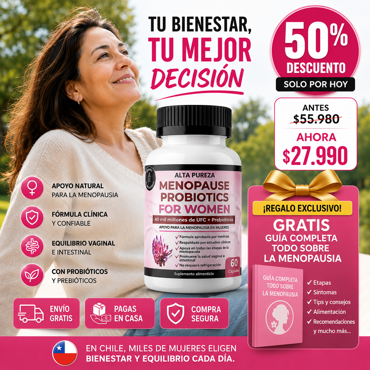 ProbioFem™ - Probióticos Menopausia Alta Pureza 60 Cp