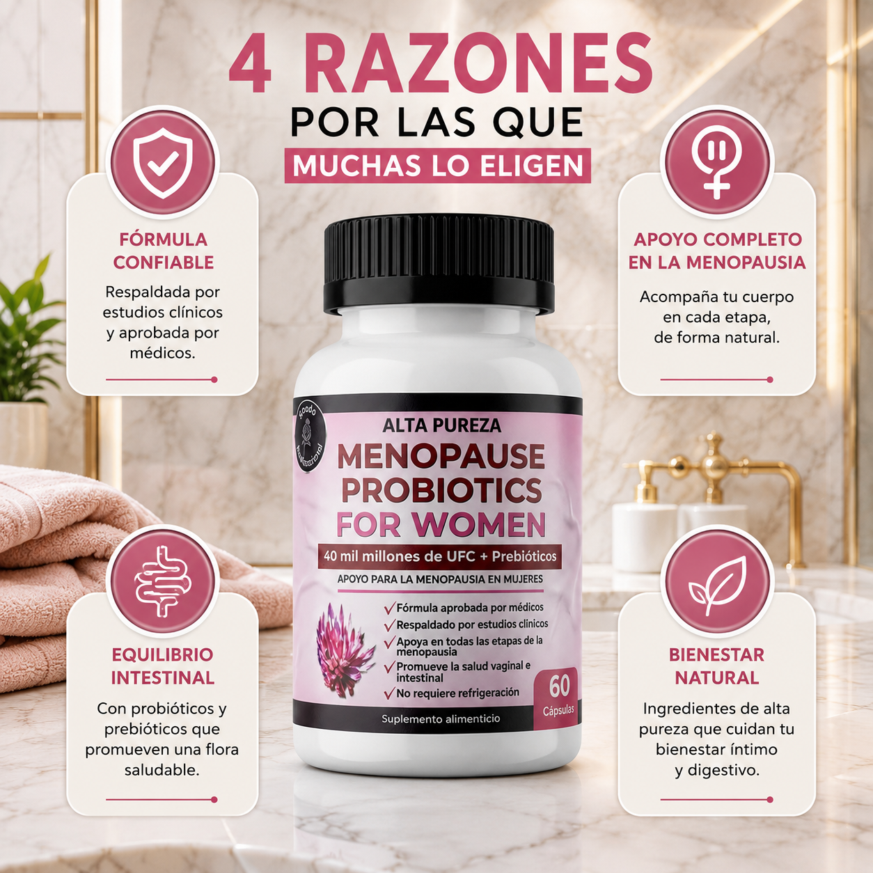 ProbioFem™ - Probióticos Menopausia Alta Pureza 60 Cp