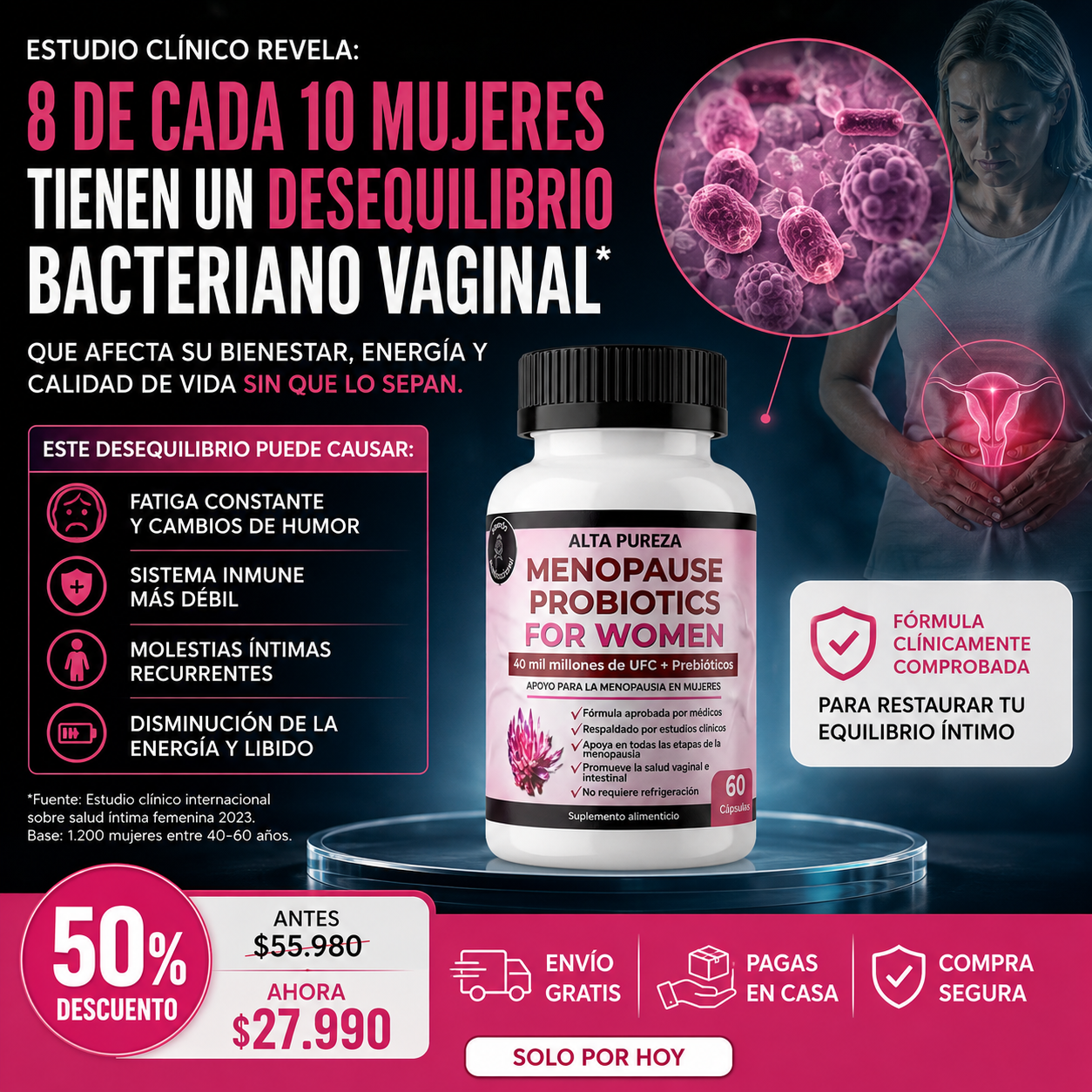 ProbioFem™ - Probióticos Menopausia Alta Pureza 60 Cp