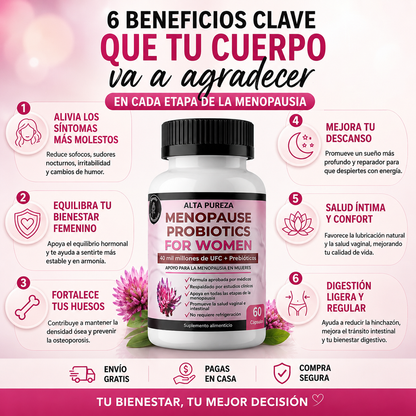 Menos sofocos, menos hinchazón y noches más tranquilas para despertar con más energía, sentirte mejor y disfrutar cada día con mayor bienestar.