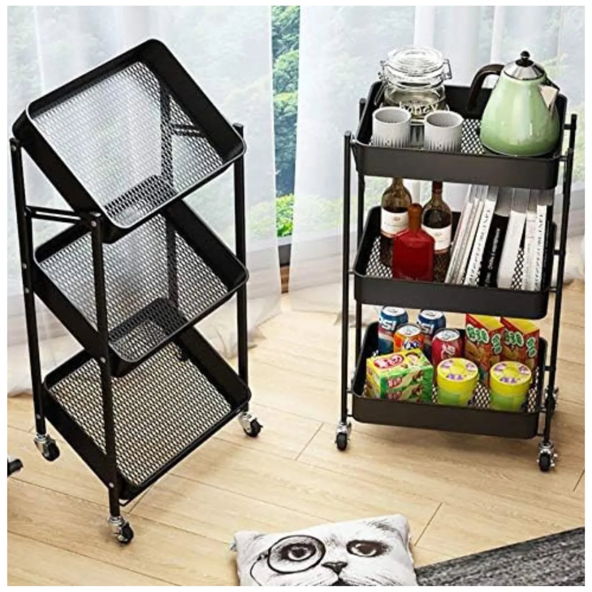Carro Estante Organizador 3 Niveles - Plegable
